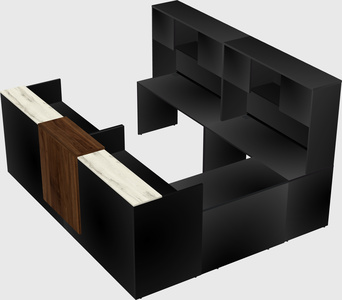Shared one sided u-shaped reception desk