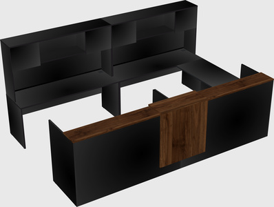 Shared one sided u-shaped reception desk
