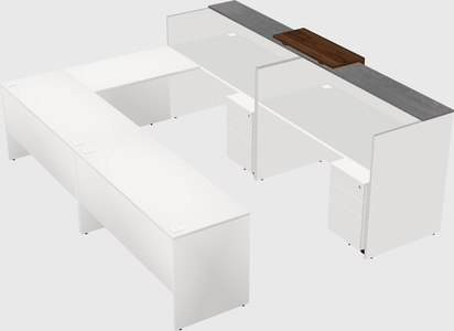 Shared one sided u-shaped reception desk