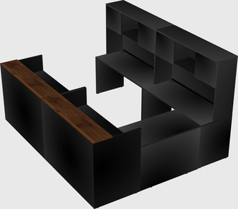Shared one sided u-shaped reception desk
