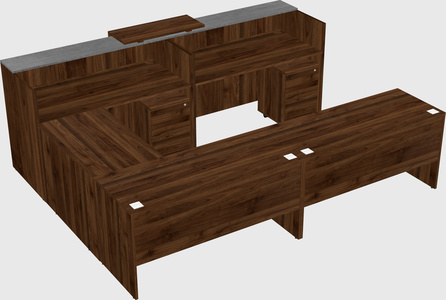 Shared one sided u-shaped reception desk