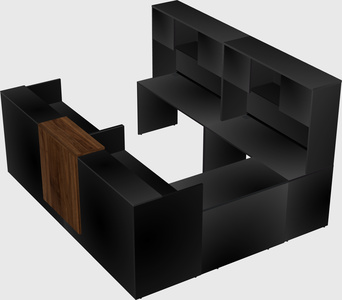 Shared one sided u-shaped reception desk