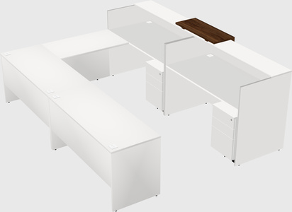 Shared one sided u-shaped reception desk