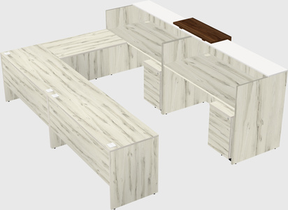 Shared one sided u-shaped reception desk