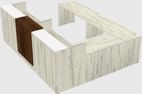 Shared one sided u-shaped reception desk