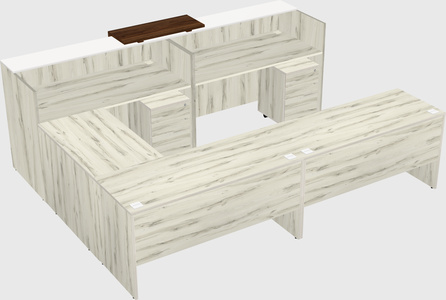 Shared one sided u-shaped reception desk