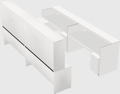 Shared one sided u-shaped reception desk