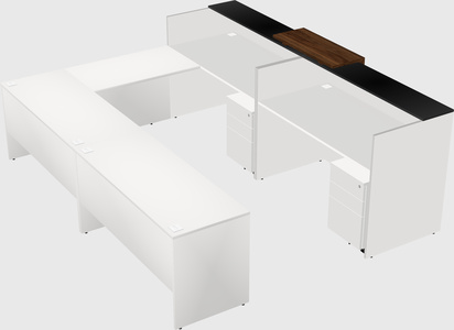 Shared one sided u-shaped reception desk