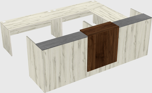 Shared one sided u-shaped reception desk
