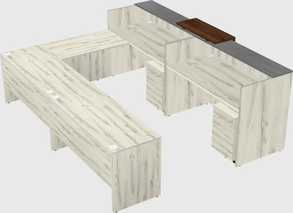 Shared one sided u-shaped reception desk