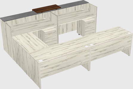 Shared one sided u-shaped reception desk