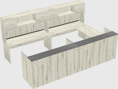 Shared one sided u-shaped reception desk