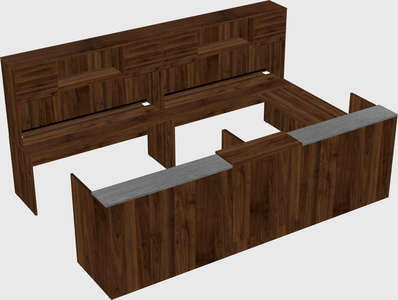 Shared one sided u-shaped reception desk