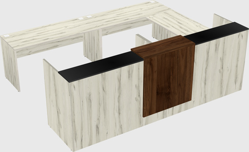 Shared one sided u-shaped reception desk
