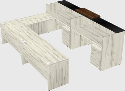 Shared one sided u-shaped reception desk