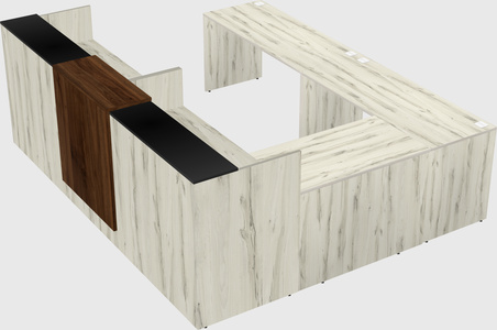 Shared one sided u-shaped reception desk