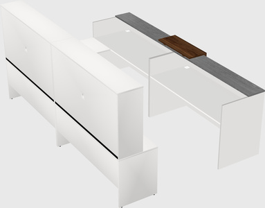 Shared one sided u-shaped reception desk