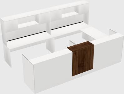 Shared one sided u-shaped reception desk