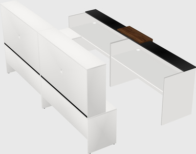 Shared one sided u-shaped reception desk