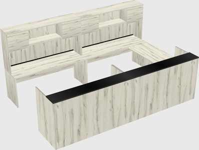 Shared one sided u-shaped reception desk