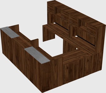 Shared one sided u-shaped reception desk