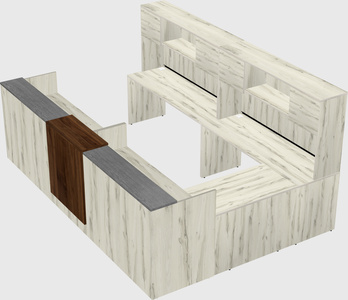 Shared one sided u-shaped reception desk