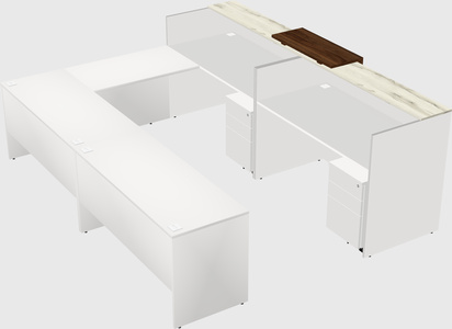 Shared one sided u-shaped reception desk