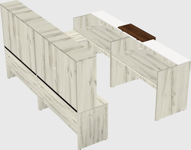 Shared one sided u-shaped reception desk