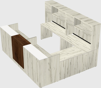 Shared one sided u-shaped reception desk