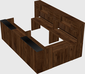 Shared one sided u-shaped reception desk