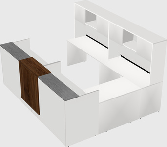 Shared one sided u-shaped reception desk