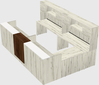 Shared one sided u-shaped reception desk