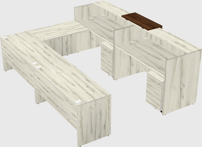 Shared one sided u-shaped reception desk