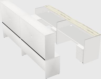 Shared one sided u-shaped reception desk