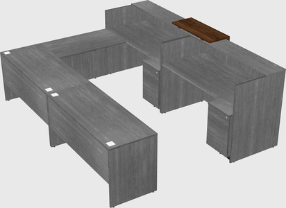 Shared one sided u-shaped reception desk
