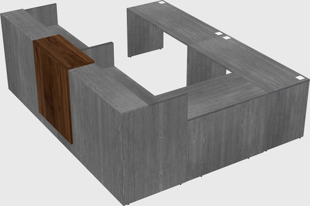 Shared one sided u-shaped reception desk