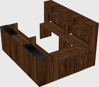 Shared one sided u-shaped reception desk