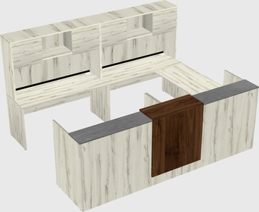Shared one sided u-shaped reception desk
