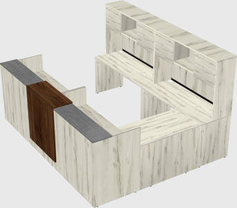 Shared one sided u-shaped reception desk