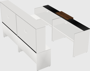 Shared one sided u-shaped reception desk