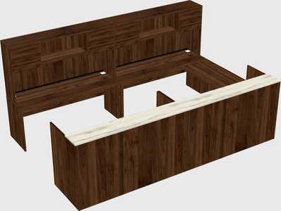 Shared one sided u-shaped reception desk