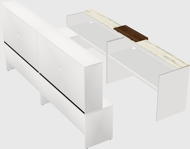 Shared one sided u-shaped reception desk
