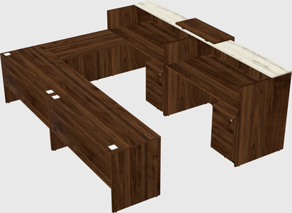 Shared one sided u-shaped reception desk