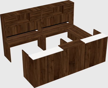Shared one sided u-shaped reception desk