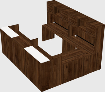Shared one sided u-shaped reception desk