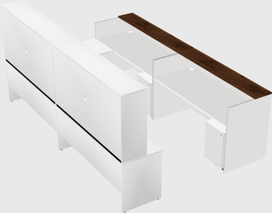 Shared one sided u-shaped reception desk