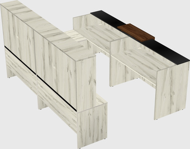Shared one sided u-shaped reception desk