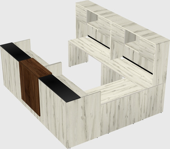Shared one sided u-shaped reception desk