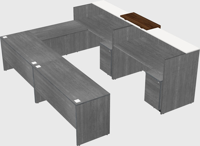Shared one sided u-shaped reception desk