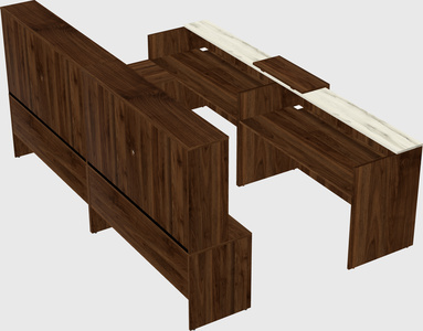 Shared one sided u-shaped reception desk